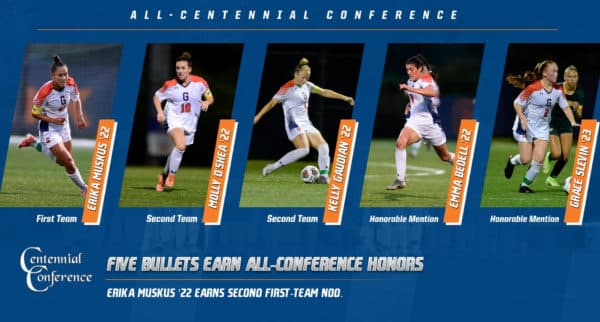 womens soccer five bullets earn all cc recognition 2