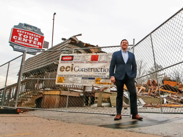The Gettysburg Tour Center is now a pile of rubble.