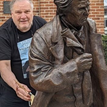 ross hetrick with statue