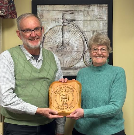Tom Jolin receives Bicycle Champion Award