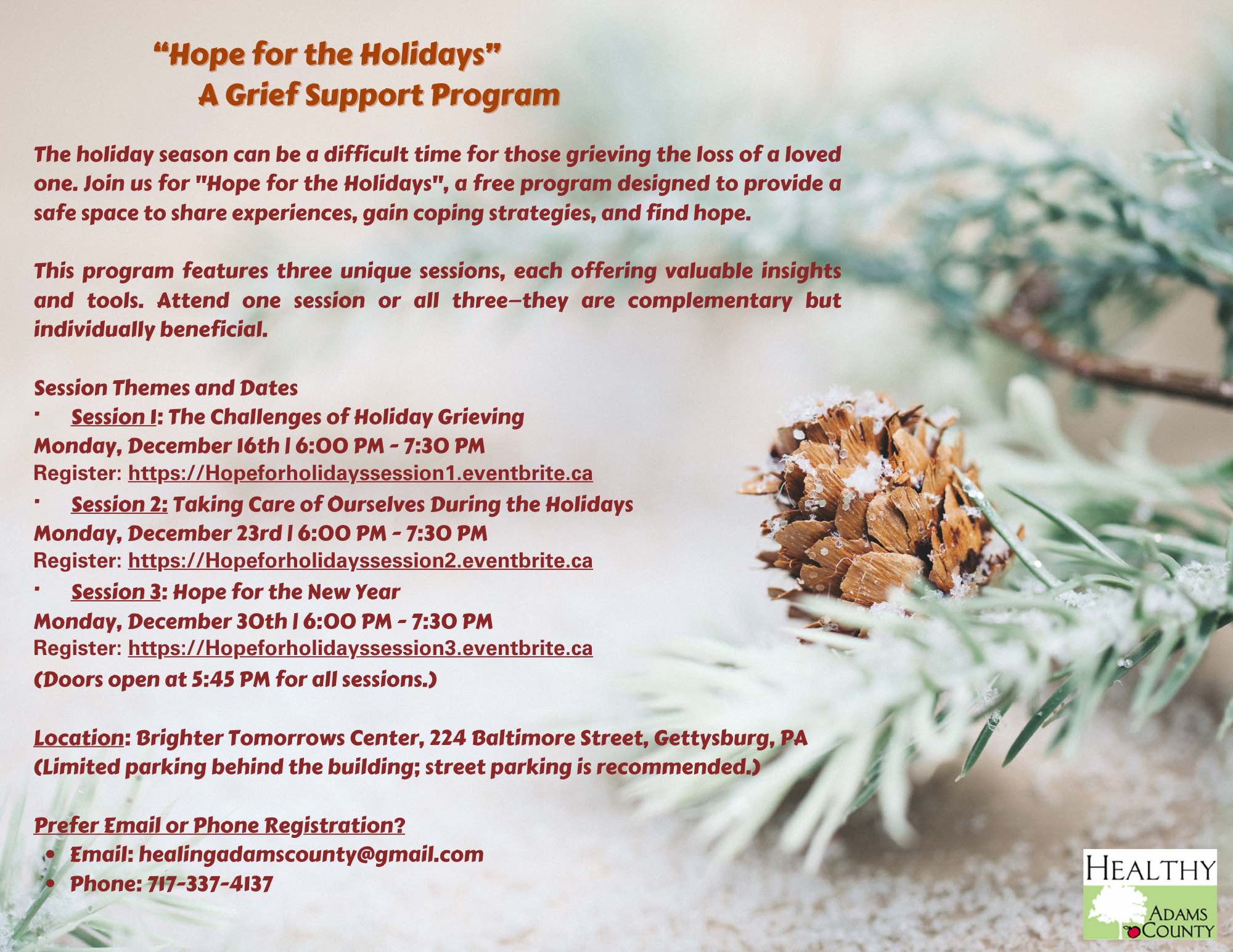 “Hope For The Hoiidays” Offers Grief Support
