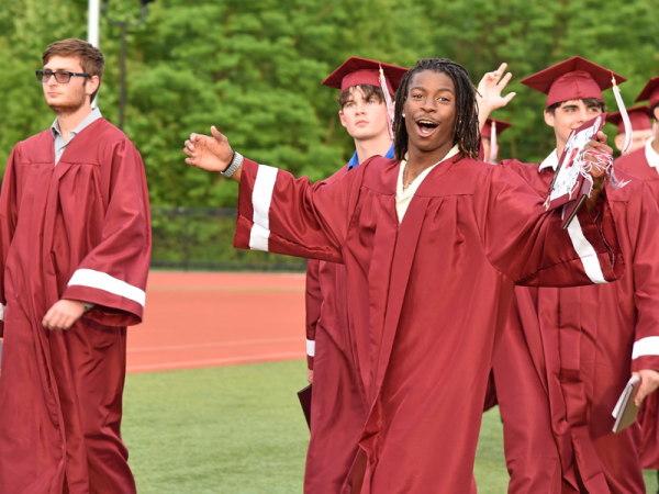 Gettysburg Area High School students march to commencement.[