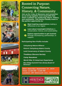Gettysburg Nature Alliance Invites Community to “Rooted in Purpose” – A Celebration of Local Non-Profits
