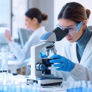 Researchers working in the clinical laboratory