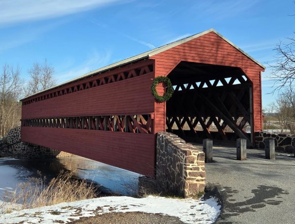 wreaths on bridge