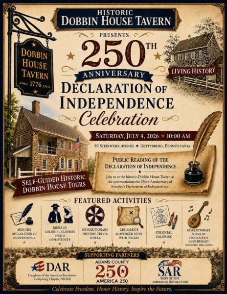 July 4th event flyer with living history banner pdf