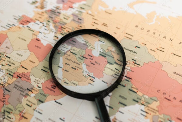 Exploring the middle east a detailed map analysis geographic insights educational environment aerial view