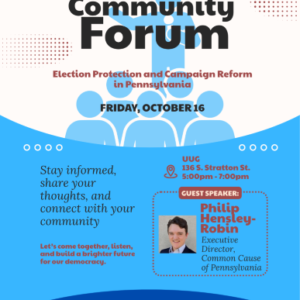 community forum election protection flyer