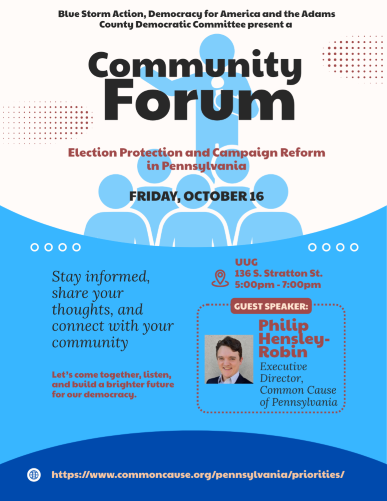 community forum election protection flyer