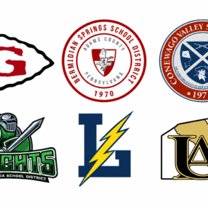 Logos of six Adams County public school districts