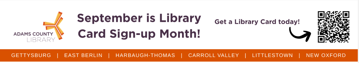 library card signup month banner